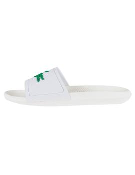 Chanclas Lacoste cocrodilo grande de mujer blancas