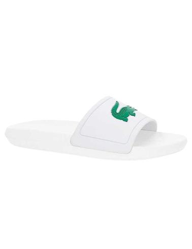 creativo Cardenal Faial Chanclas Lacoste cocrodilo grande de mujer blancas