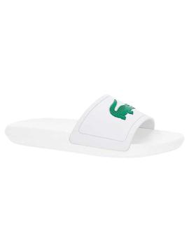 Chanclas Lacoste cocrodilo grande de mujer blancas