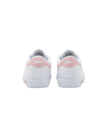 Zapatillas Lacoste Powercourt de piel de mujer blancas