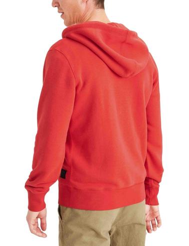 Sudadera Dockers con capucha de cremallera roja de hombre