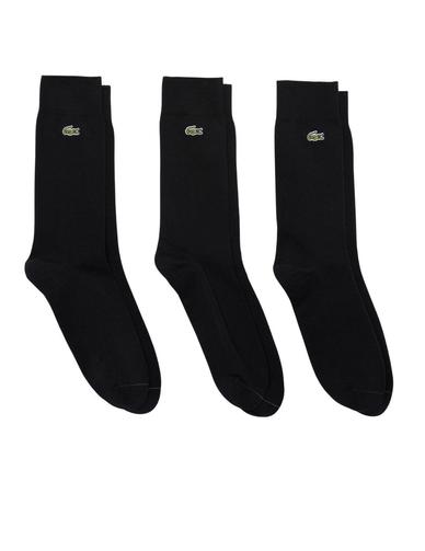 Calcetines Lacoste de hombre pack de 3 en negro