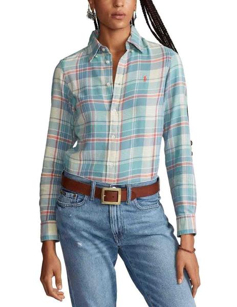 Camisa Polo Lauren para mujer de cuadros