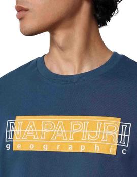 Camiseta Napapijri de manga larga Sorapis azul