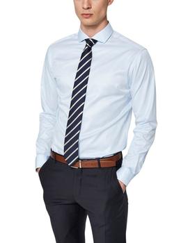 Camisa Selected Homme slim fit celeste de algodón hombre