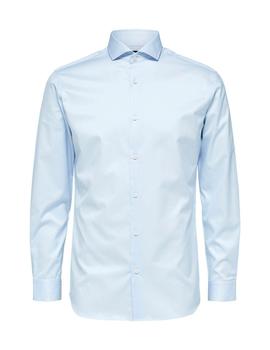 Camisa Selected Homme slim fit celeste de algodón hombre