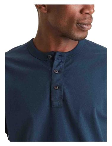 Camiseta Dockers de manga larga con botones para hombre azul