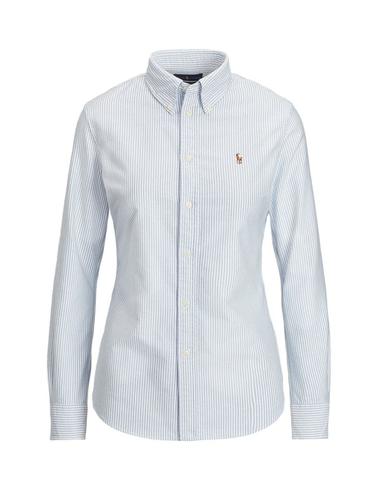 Camisa Polo Ralph Lauren de oxford a rayas slim fit celeste