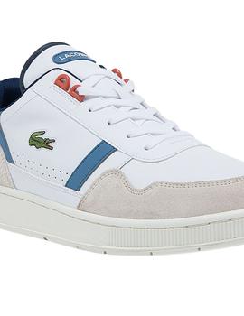 Zapatillas Lacoste T-Clip blanco en piel para hombre