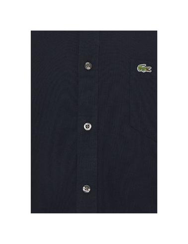 Camisa Lacoste de oxford de algodón liso de hombre marino
