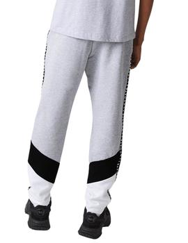 Pantalón de chandal Lacoste color block de felpa gris