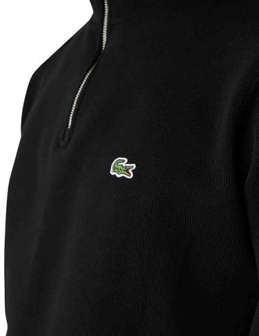 Sudadera Lacoste de algodón con cremallera negra