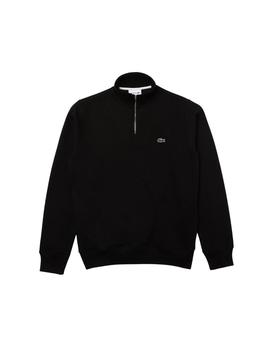 Sudadera Lacoste de algodón con cremallera negra