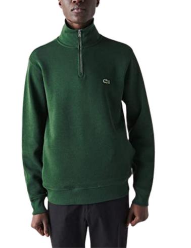 Sudadera Lacoste de algodón con cremallera verde