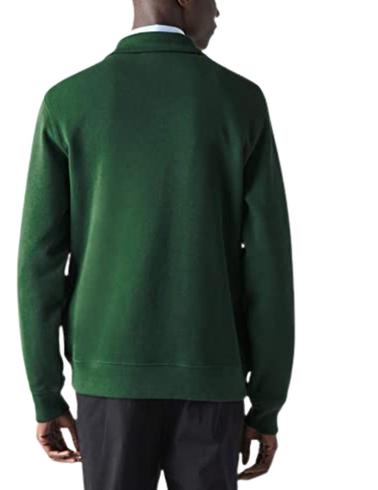 Sudadera Lacoste de algodón con cremallera verde