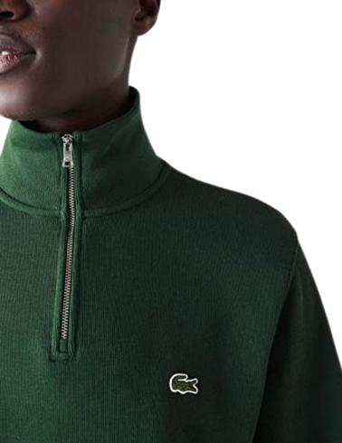 Sudadera Lacoste de algodón con cremallera verde