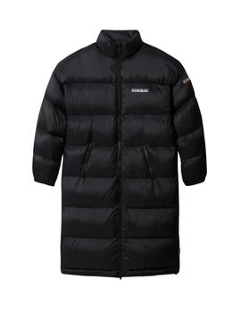 Abrigo largo Napapijri Box negro de mujer