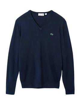 Lacoste jersey hombre cuello pico lana