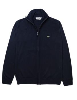 Chaqueta Lacoste con cremallera y cuello alto algodón marino