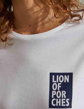 Camiseta Lion of Porches básica con estampado a contraste