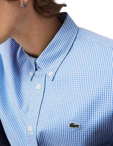 Camisa Lacoste regular fit de algodón premium y cuadros