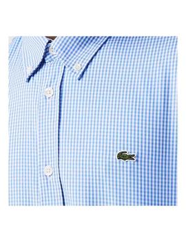 Camisa Lacoste regular fit de algodón premium y cuadros