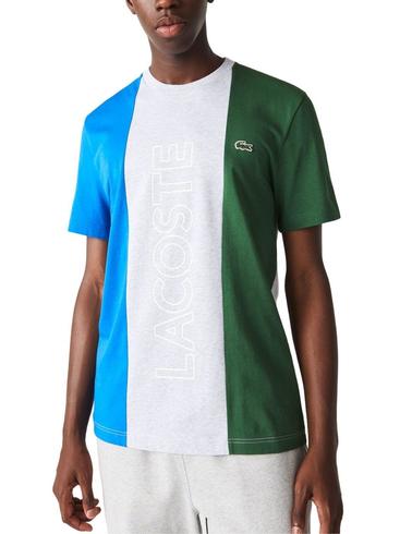 Camiseta Lacoste de cuello redondo y diseño color block