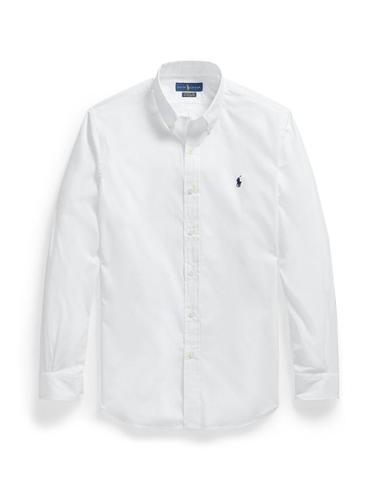 Camisa Polo Ralph Lauren popelín custom fit blanca