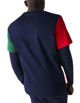 Camiseta Lacoste de cuello redondo y diseño color block