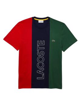 Camiseta Lacoste de cuello redondo y diseño color block