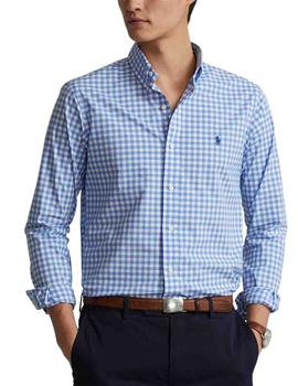 Camisa Polo Ralph Lauren con estampado de cuadros vichy azul