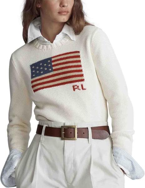 Polo Ralph Lauren con bandera y cuello redondo
