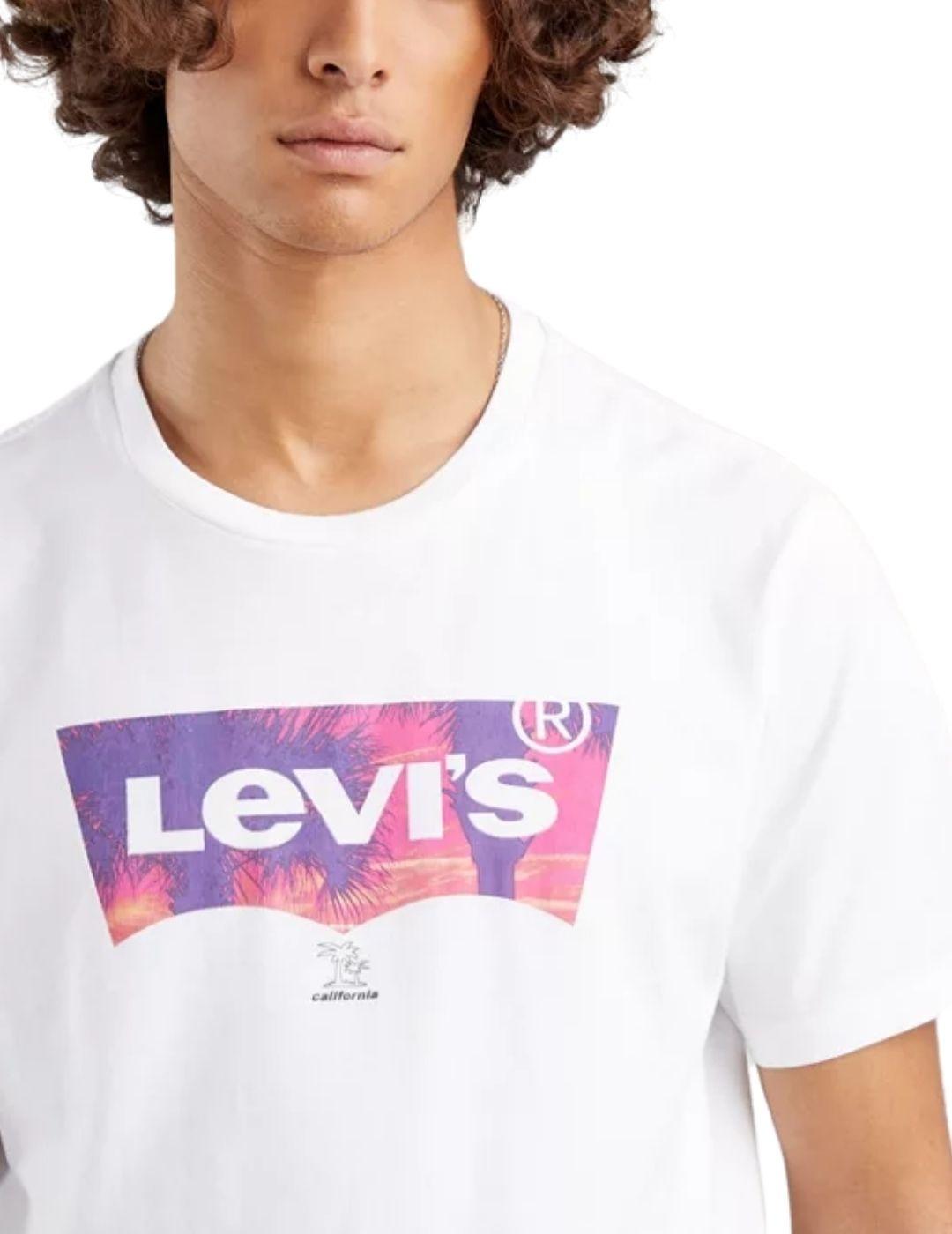 Camiseta Levi's® cuello redondo Bw Palm Fill White