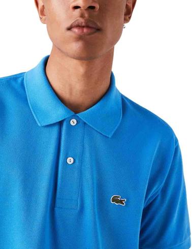 Polo Lacoste L1212 azul manga corta para hombre