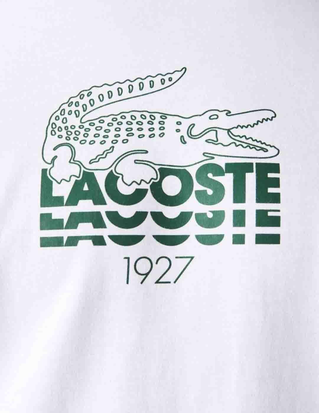 Camiseta Lacoste con impreso en el pecho y cuello redondo