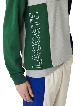 Sudadera Lacoste con diseño color block y cuello redondo