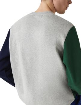 Sudadera Lacoste con diseño color block y cuello redondo