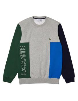 Sudadera Lacoste con diseño color block y cuello redondo