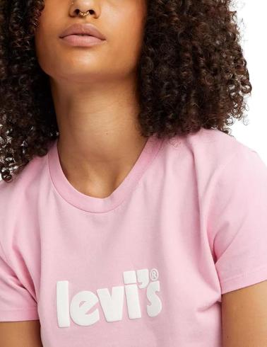 Camiseta Levi's® The Perfect Tee Poster Logo Prism Pink