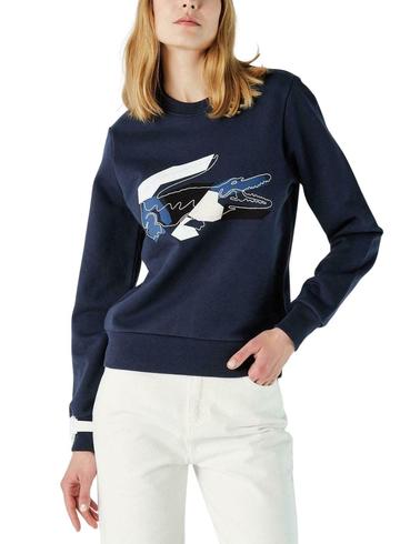 Sudadera Lacoste de mujer con estampado cocodrilo