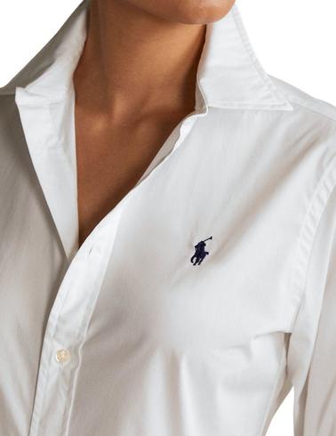 Camisa Polo Ralph Lauren de popelin elástico de mujer