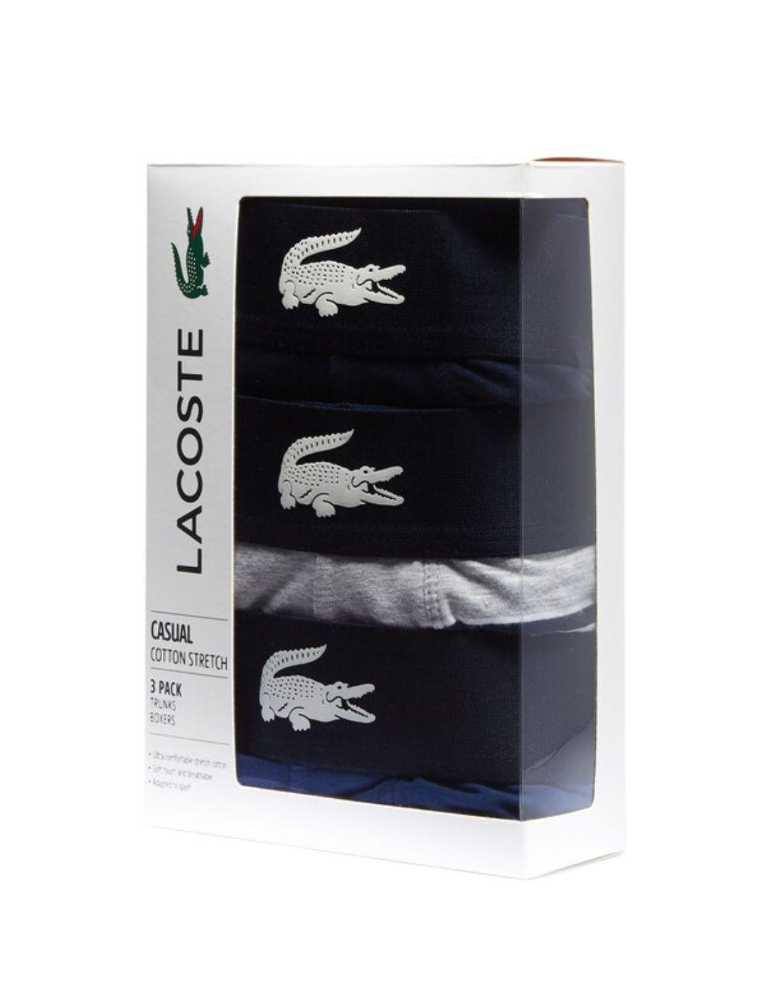 Pack de 3 calzoncillos Lacoste de algodón elástico