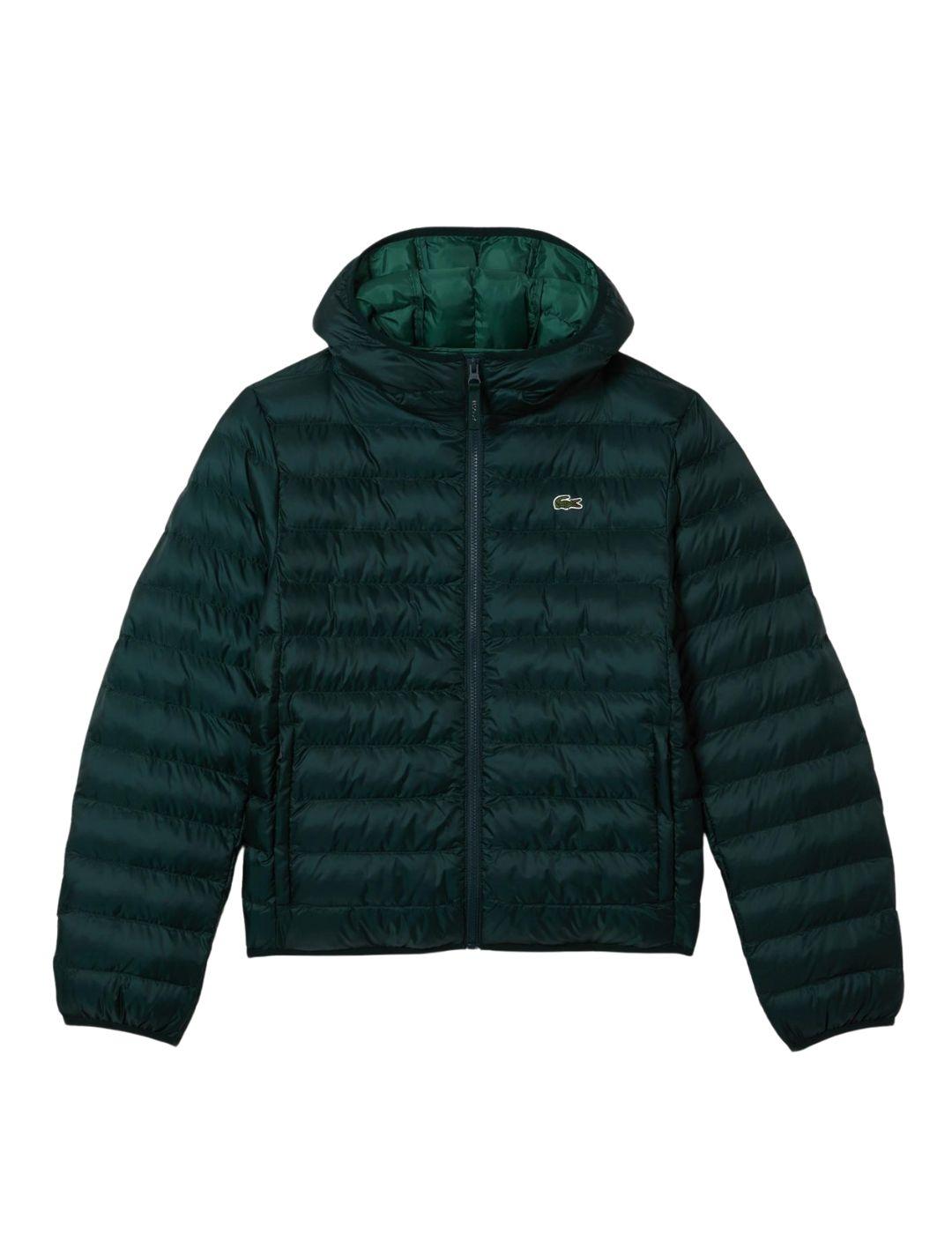 Chaqueta Lacoste acolchada corta con capucha de hombre