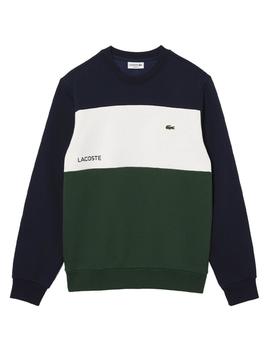 Sudadera Lacoste tricolor de cuello redondo