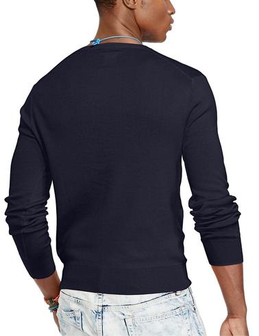 Jersey Polo Ralph Lauren azul marino cuello pico de hombre