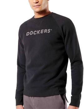 Sudadera Dockers 1986 Logo Crewneck Sweatshirt negra hombre