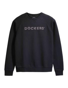 Sudadera Dockers 1986 Logo Crewneck Sweatshirt negra hombre
