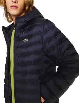 Chaqueta Lacoste acolchada corta con capucha de hombre