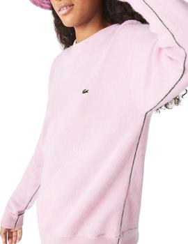 Jersey Lacoste de lana con cuello redondo para mujer