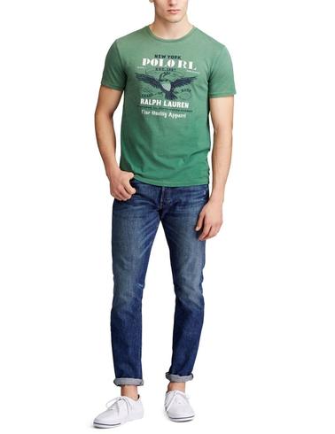 Camiseta Polo Ralph Lauren Custom Slim Fit verde de hombre